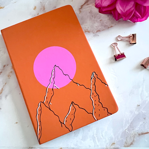 Vinyl orange journal handembellished