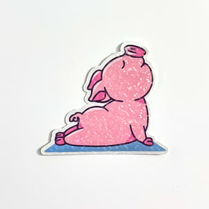 Yoga Piggy Sticker