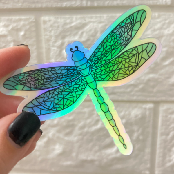 Dragonfly Holographic Sticker