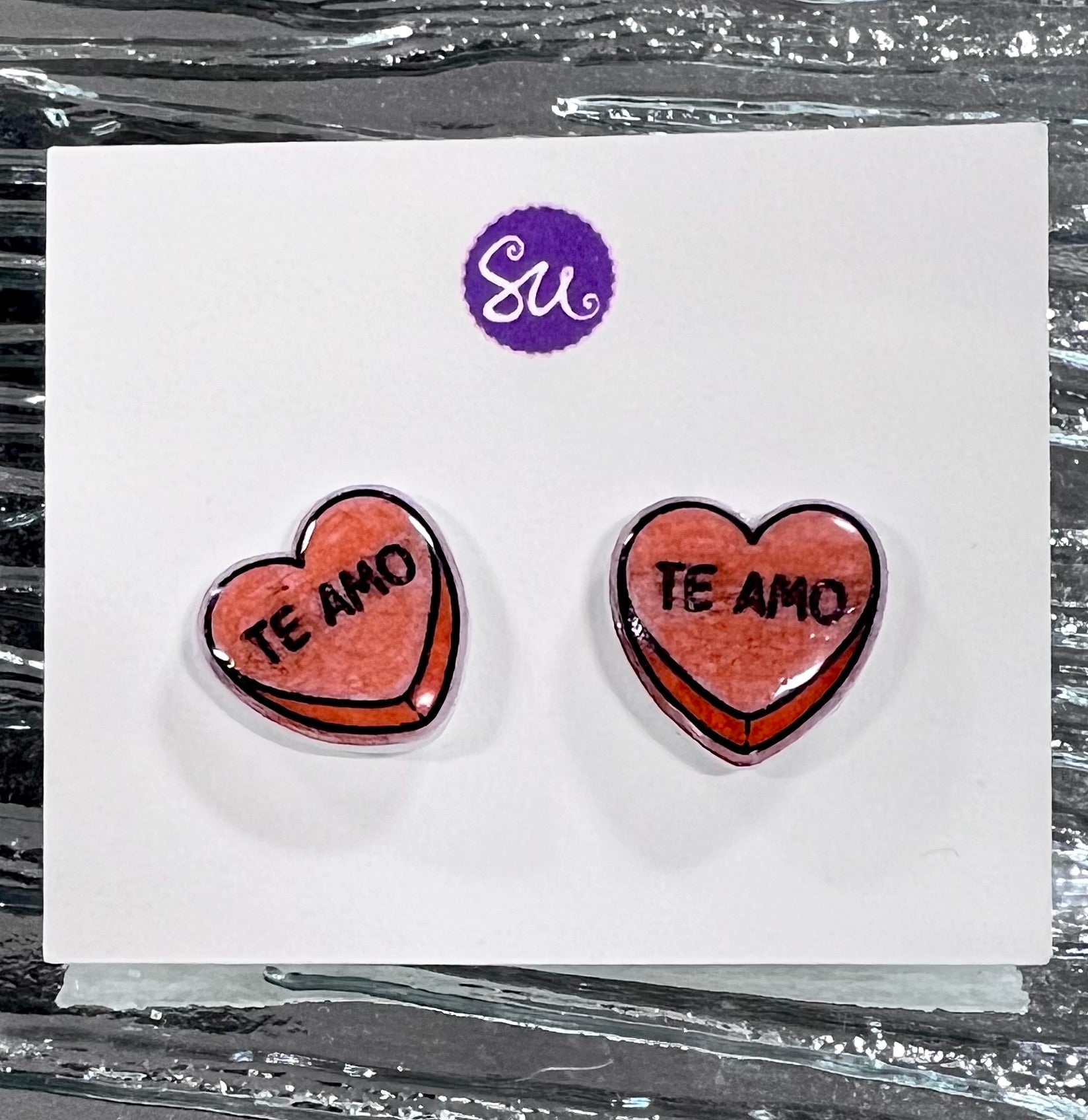 Te Amo Heart Earrings