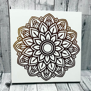 Golden Mandala on white canvas