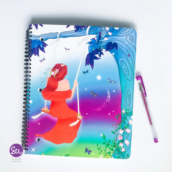 Large College-Ruled Notebook, Girl in the forest