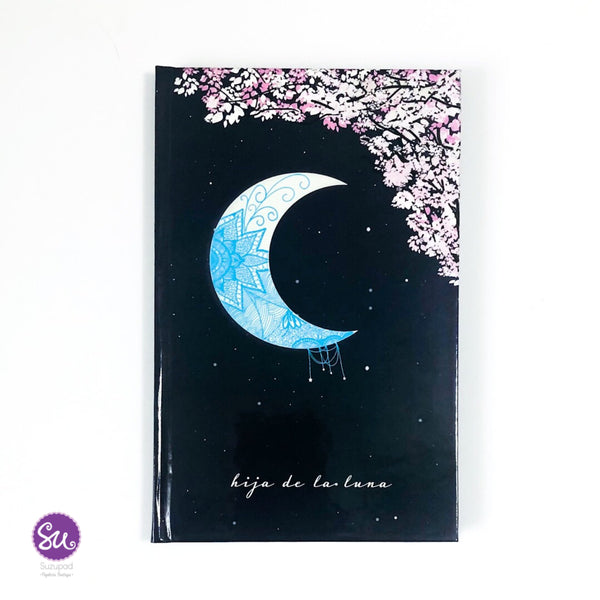 Half moon, Hija de la luna (Moon's daughter) - Hardcover journal