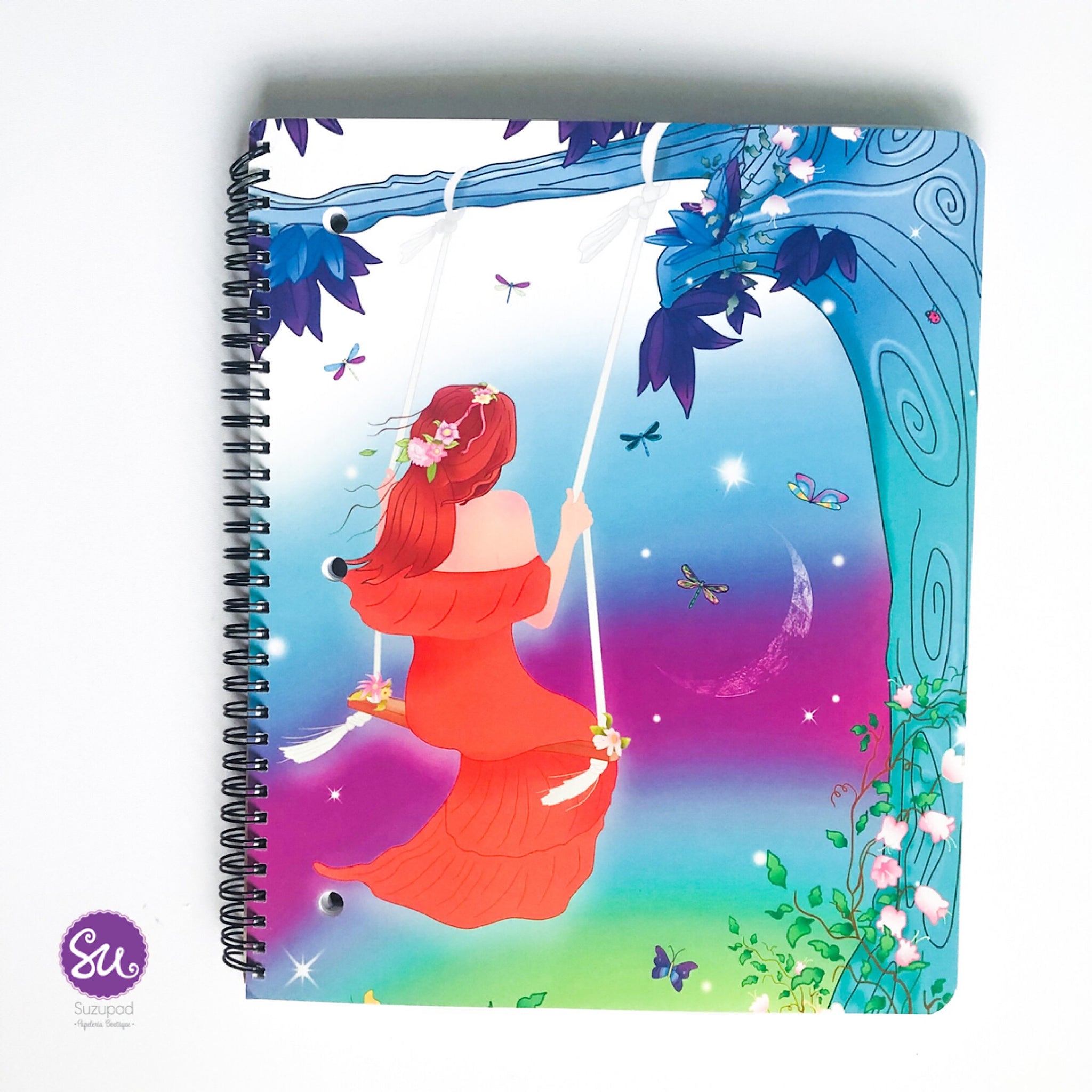 Large College-Ruled Notebook, Girl in the forest