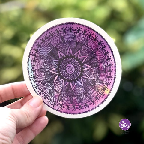 Vinyl Sticker Purple Circle Mandala